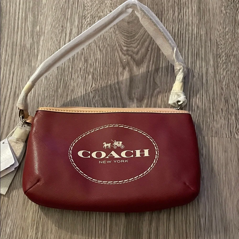 Coach Burgundy Wristlet Clutch - Picture 2 of 6